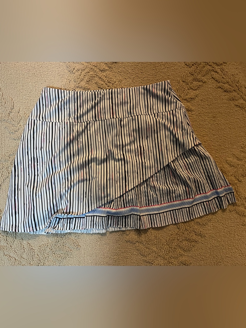 Lucky in Love Light Blue Lined Mini Skirt Striped pickleball xs skort tennis